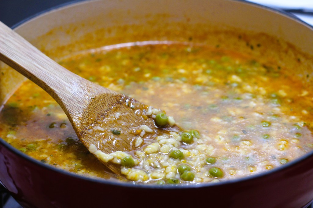 Manfettini or Mafrigul (in Romagnolo dialect) in “crazy” pea&nbsp;broth