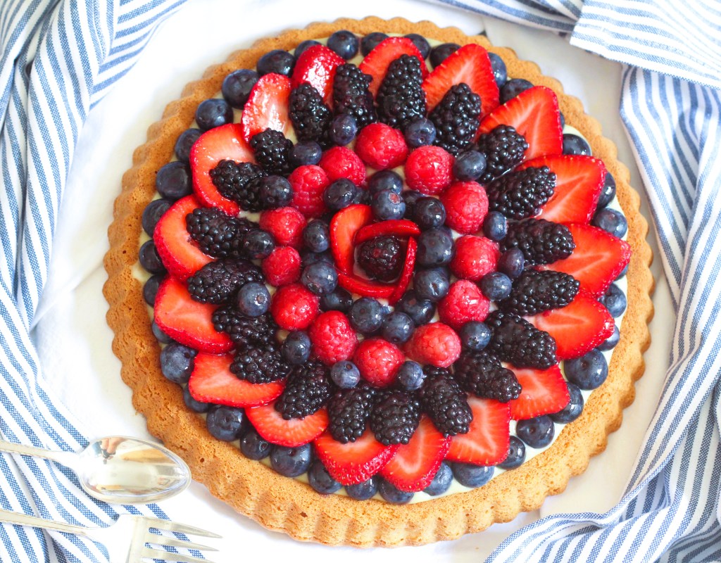 Soft Tart with Cream and Mixed Fresh&nbsp;Berries