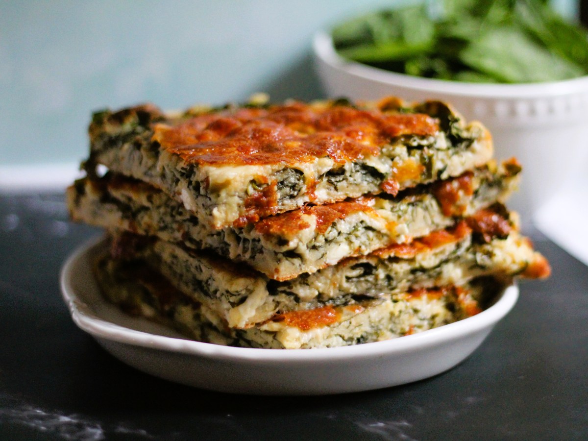 Quick Savory Torte with Baby Spinach and Blue&nbsp;Cheese