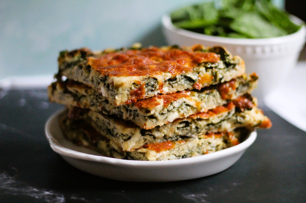 Quick Savory Torte with Baby Spinach and Blue&nbsp;Cheese